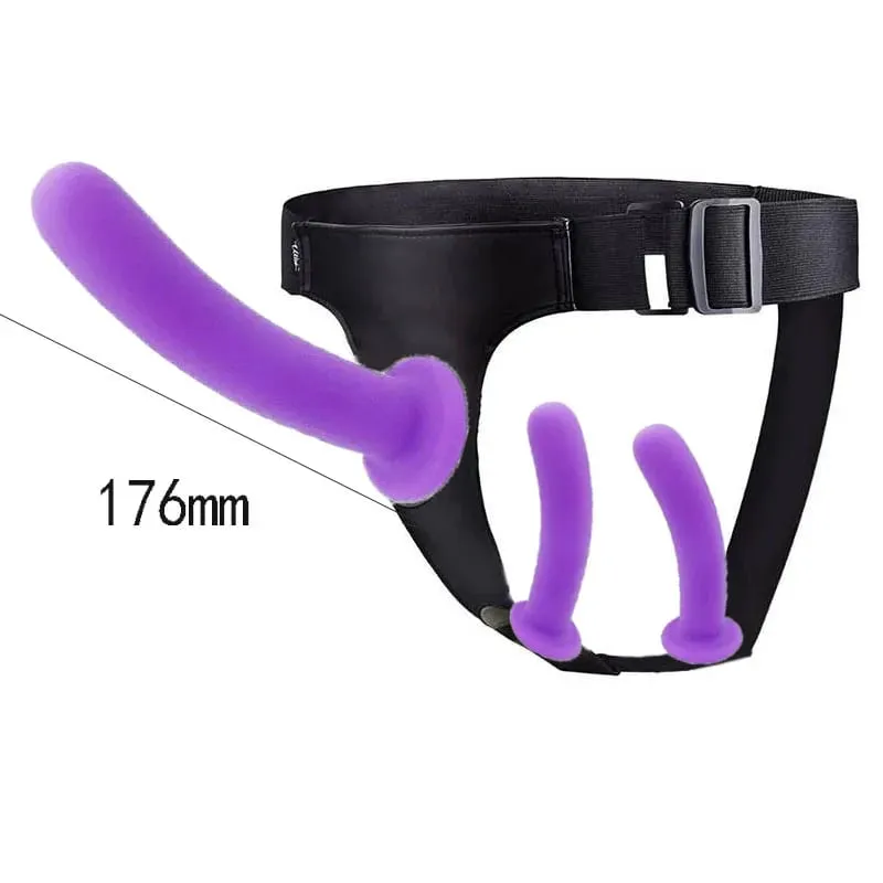 Adjustable Silicone Strap On Dildo Harness Long Slim Pegging Dildo Panties for Women Men Couples Soft Flexible Strap-on Sex To