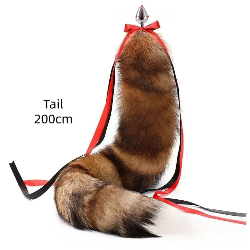 200cm Detachable Metal Butt Plug Fox Tail Cosplay Toys with Fetish Cosplay Fancy Dress Accessory for Couple BDSM Sex Flirt Prop — image 19