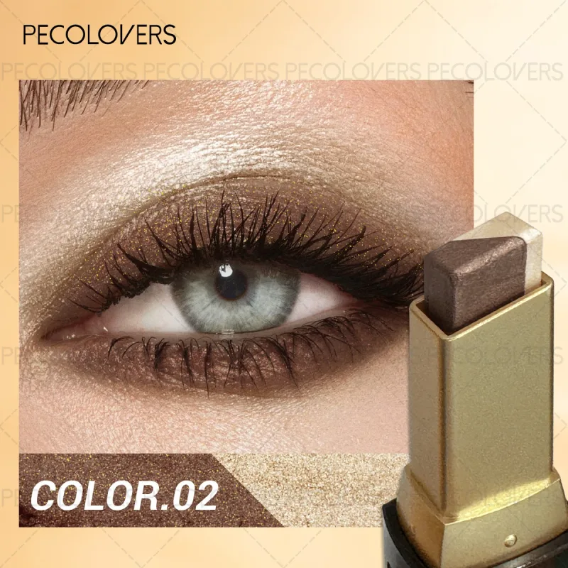 1PC Two-color Eyeshadow Stick Eye Highlighter Lazy Eyeshadow One Touch To Set High Color Development Eye Cosmetics