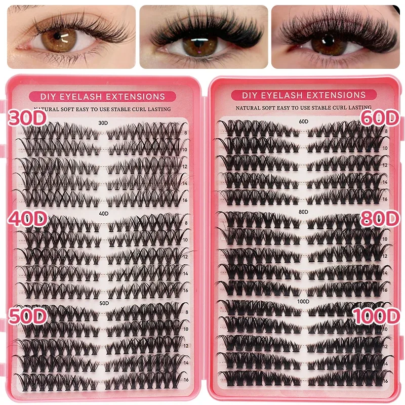 DIY Manga Spiky Cluster Lash Extensions Natural Mega Volume Individual Pre-Cut Segmented Lashes for At-Home Eye Makeup — image 14