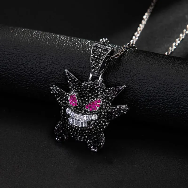 New Cartoon Pokemon Gengar Anime Figure Metal Necklace Decorative Necklace Hip Hop Necklace Jewelry Accessories Boys Gifts Toys — image 5