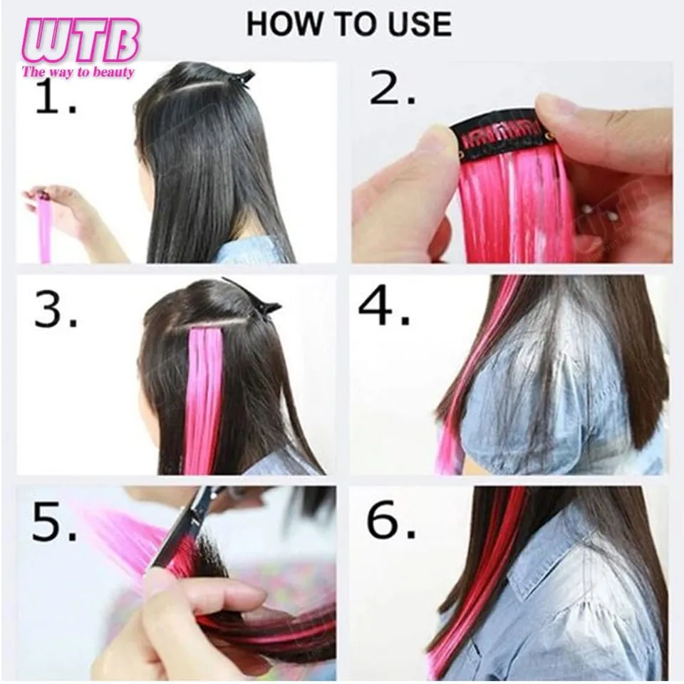 10Pcs Colored Synthetic Extension Wigs BB Clip Style Straight Hair Extensions Suitable for Women to Wear at Holidays and Parties — image 7