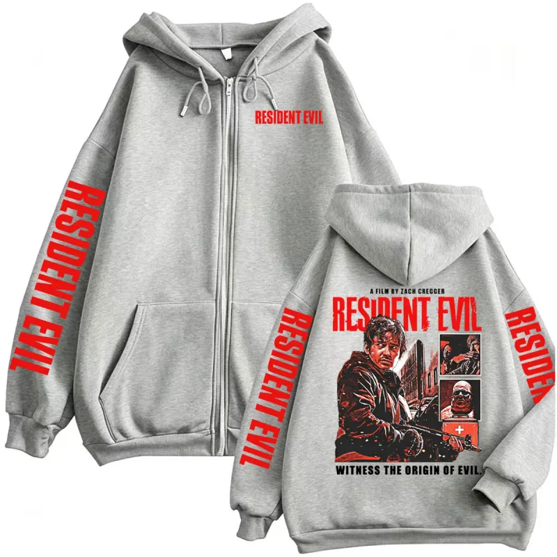 Limited Resident Evil Horror Film Zipper Hoodies Men Women Fashion High Street Jacket Sweatshirt Coats Cozy Fleece Zip Up Hoodie — image 6
