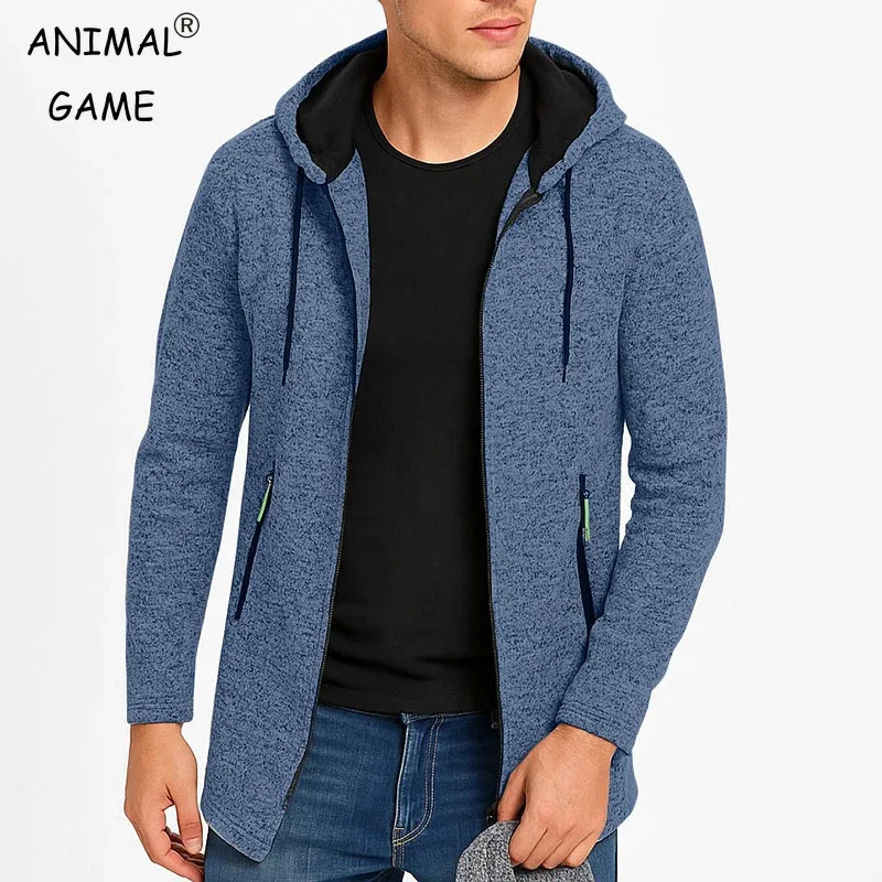 Men Sweatshirts Casual Hooded for Men with Zip Pockets Full Zip Long Sleeve Sweatshirt Sports Hooded Jacket Oversize Outerwear — image 10