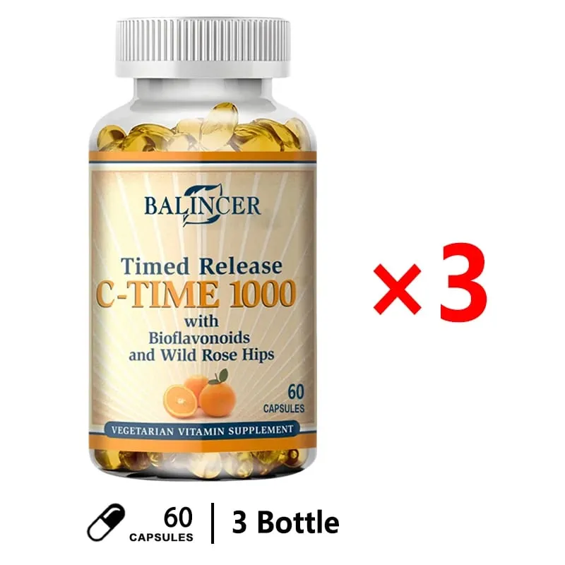 Vitamin C Capsules 1000mg Antioxidant Support Immune Wellness Collagen Synthesis Skin & Bone Joint Health 30/60/120 Capsules