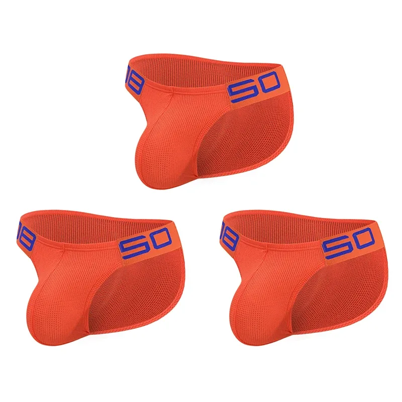 Cuecas masculinas de mistura de nylon, cuecas respiráveis com letras de chifre em relevo, cintura elástica larga, cor fluorescente, roupa íntima sexy — image 31