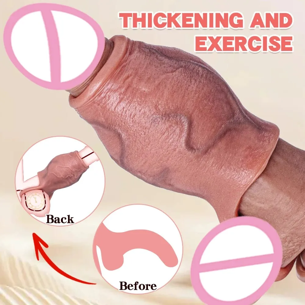 Dick Sleeve Enlargement Lock Sperm Penis Ring Adult Men Sex Toy Enlarged and Thicken Cock Sleeve Soft Silicone Male Sexy Toy 18+ — image 2