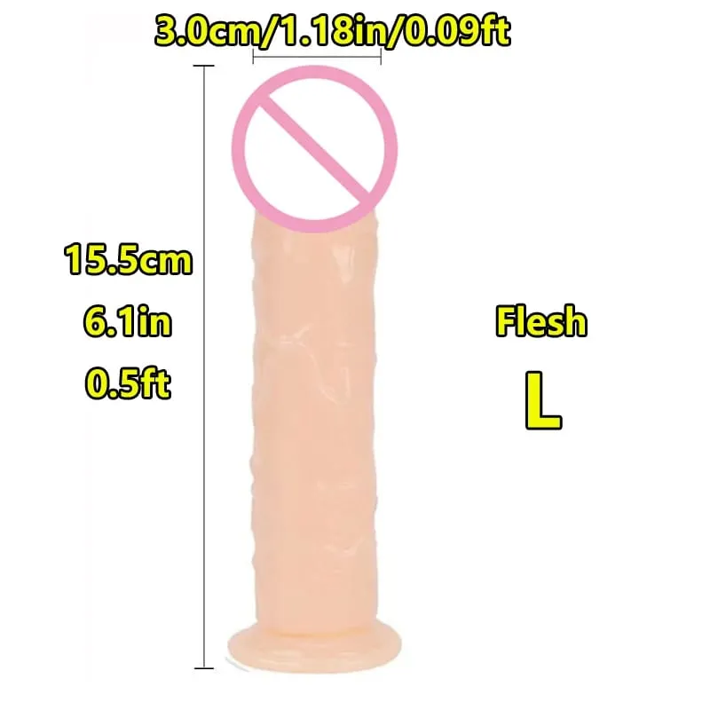Super Cheap 7 Sizes 5 Colors Realistic Soft Jelly Dildo Suction Cup Adult Sex Toy for Women and Men Vaginal and Anal Masturbator — image 24