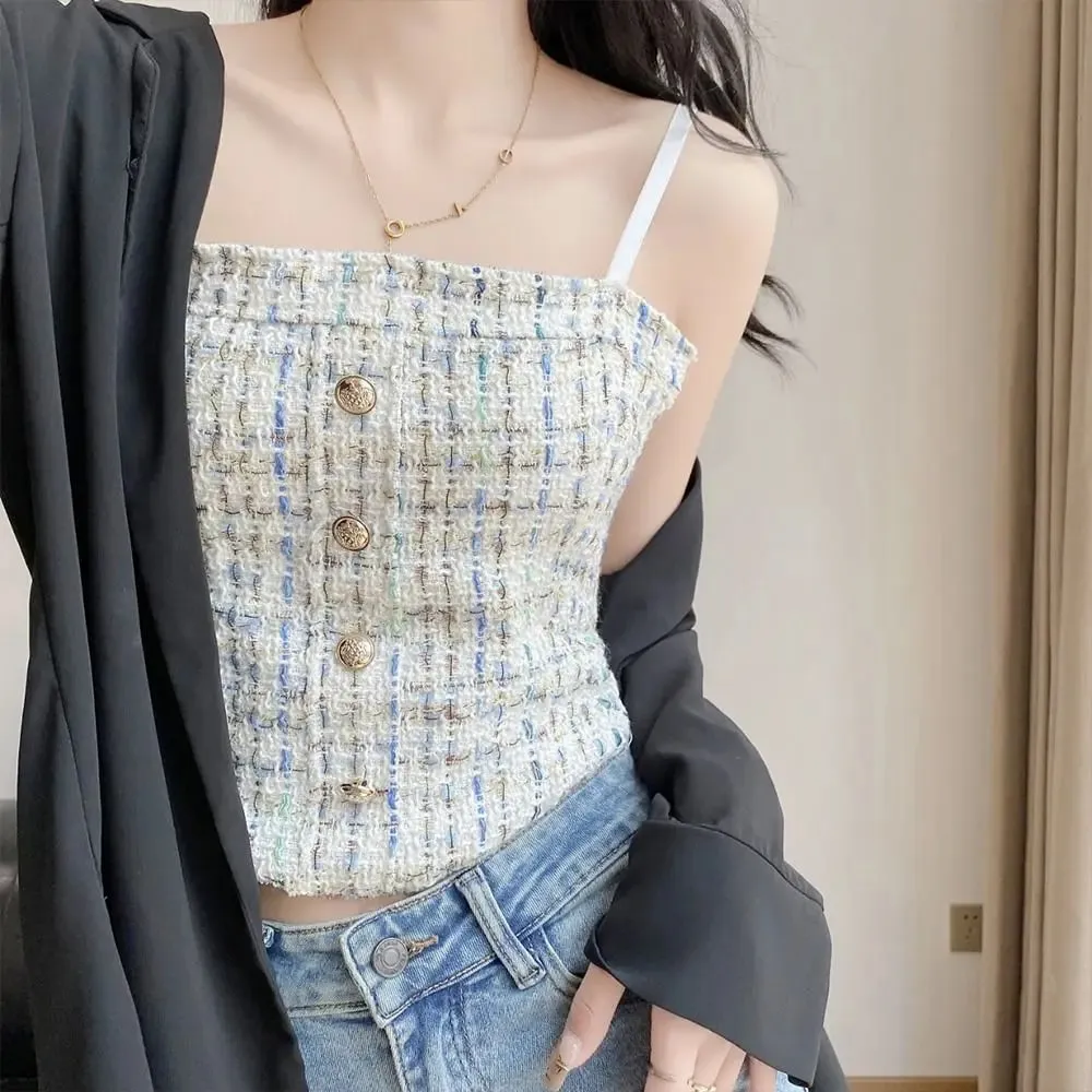 Casual Elegant Summer Tank Tops Slim Underwear Cami Top Shirt Sleeveless Chest Halter Vest Corset for Women — image 8