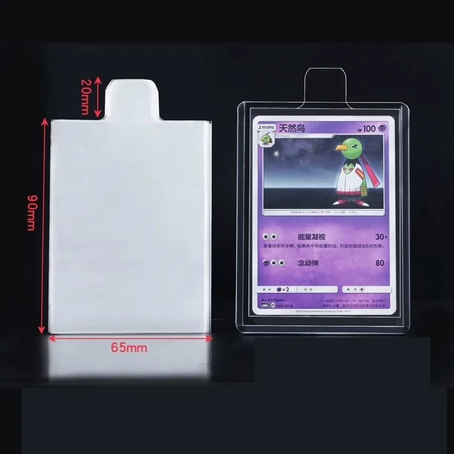 65*90mm 100db domború játékok kártyahüvelyek Pokemon kártyákhoz Átlátszó játékvédő kereskedő mappa toktartó gyerekjáték ajándék