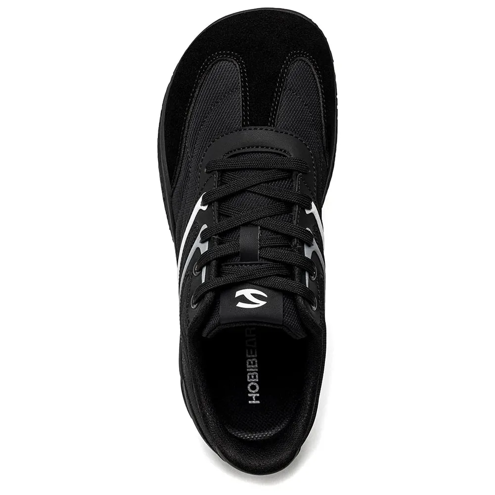 Barefoot Wide Width Shoes Unisex Artificial Leather Minimalist Sneakers Lace-Up Retro Walking Shoes for Women Men