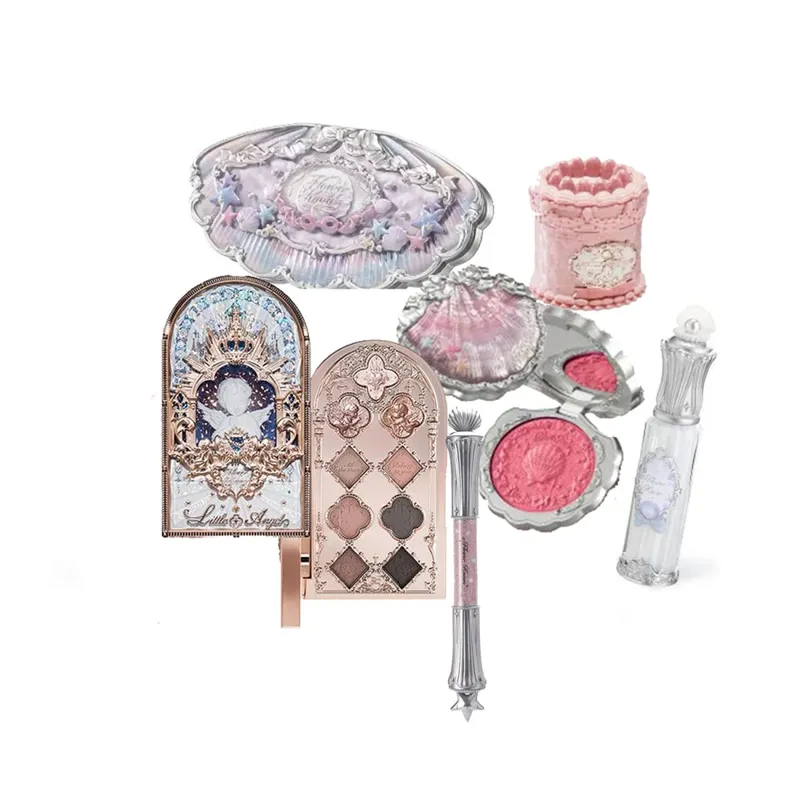 Flowerknows Gift Box Zestaw do makijażu Little Angel Full Box Lip Glaze Róż do policzków Biżuteria w kształcie kwiatka Poznaj zestaw prezentów urodzinowych — image 2