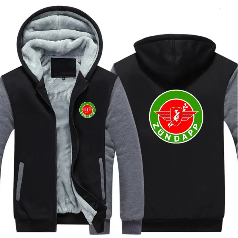 Men's Jackets Winter Hooded Warm Coat 2026 Zundapp Motorcycles Logo Print Plush Casual Thicken Lined Fleece Clothing Hoodies — image 9