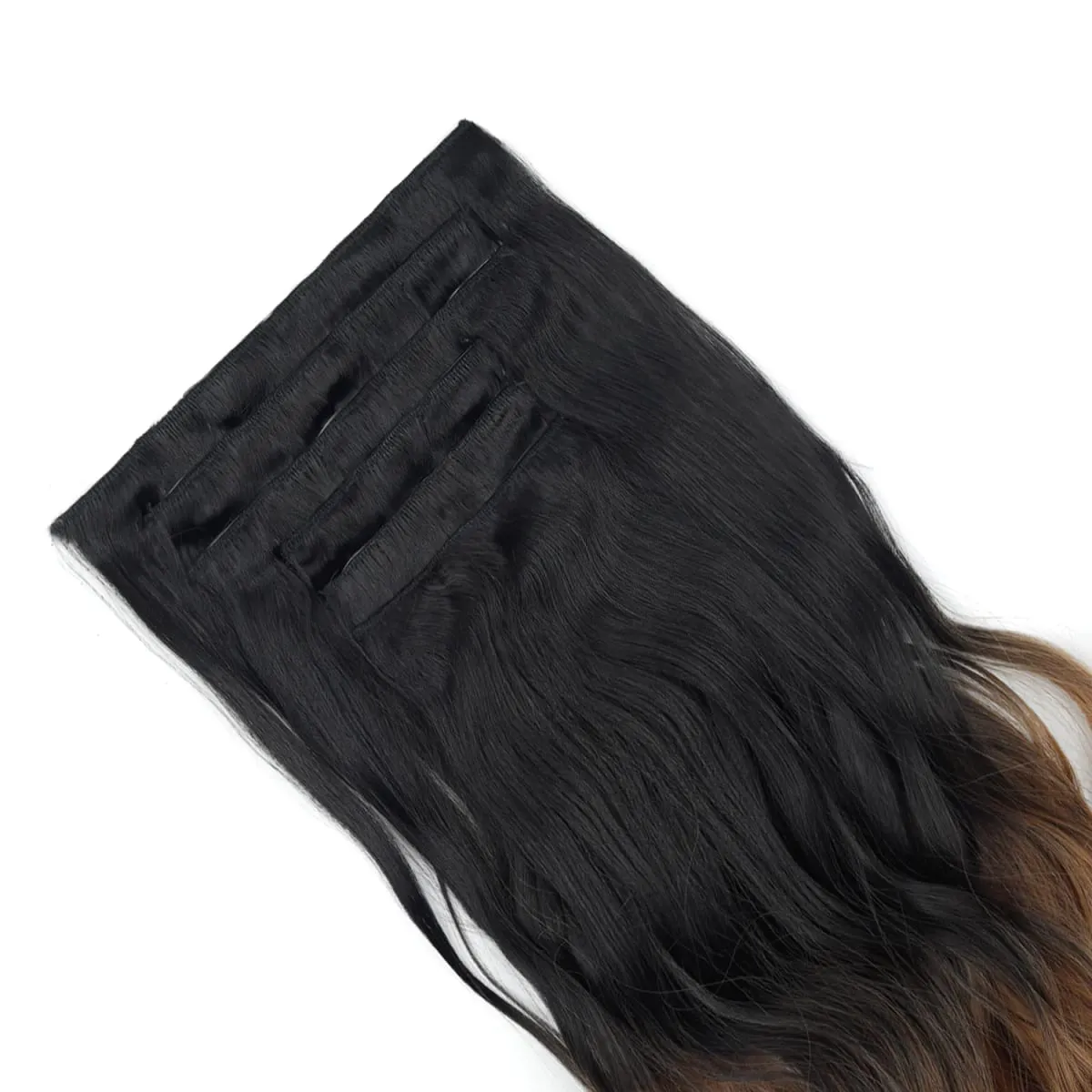 Clip in Hair Extensions 6PCS Hairpiece 20Inch Long Wavy Synthetic Thick Double Weft Hair for Women Gradient Color Daily Use
