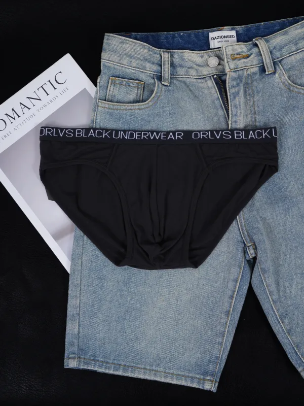 3PCS Men's ORLVS Triangle Briefs Low Rise Soft Breathable Stretch Cotton Underwear