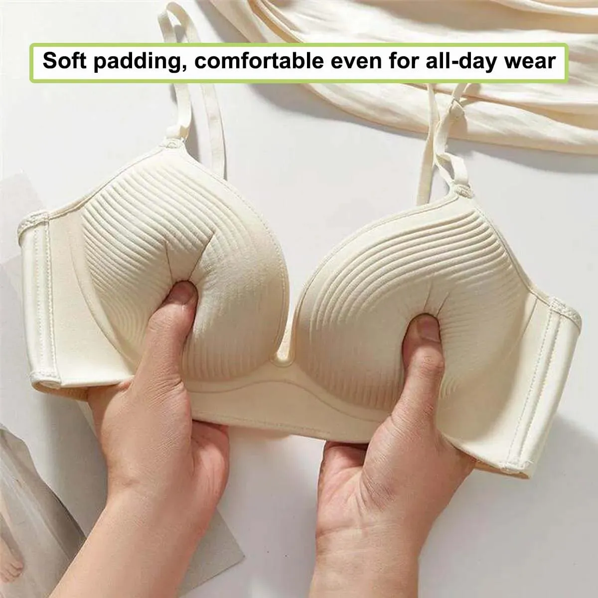 Women's Ultra-Thick 10cm Seamless Push-Up Bra Adjustable Lingerie for Small Breasts Comfortable Underwear
