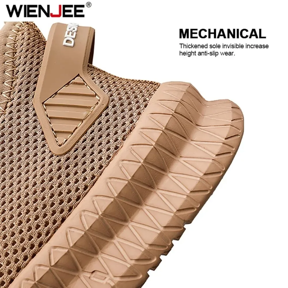 Men's Non-Slip Casual Sneakers Breathable Outdoor Jogging Training Hiking Sports Running Outdoor Weave Knit Lace Up Shoes