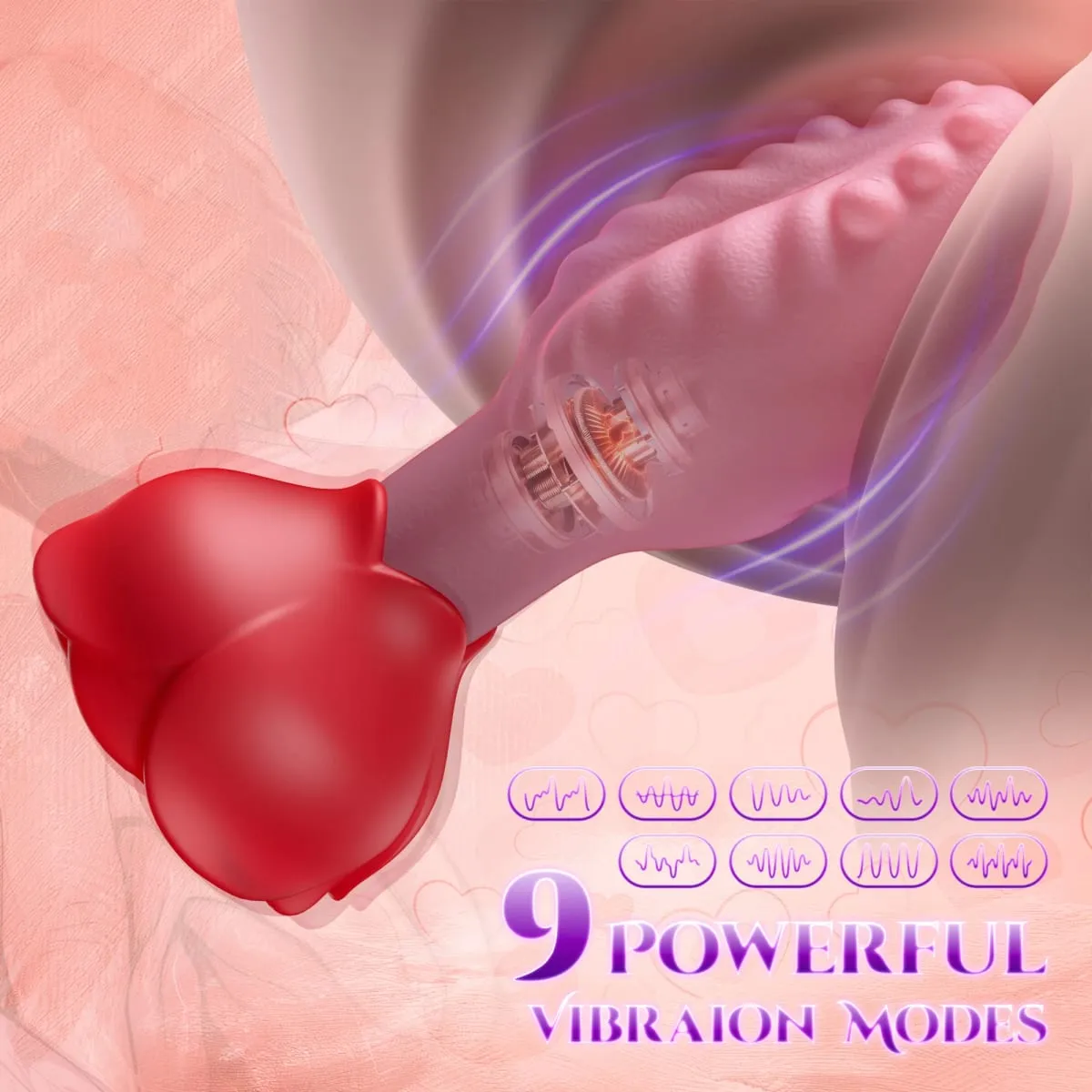 Remote Control Rotation Wiggle Tongue Vibrator Rose Butt Plug for Men Prostate Massager Adults Sex Toys for Women Men Gay