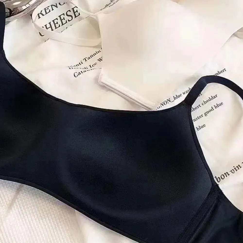 Soft Comfort Wireless Bra Breathable Fabric Thin Cup Push Up Bra Elastic Material Gathered Design Seamless Bra Women's Underwear