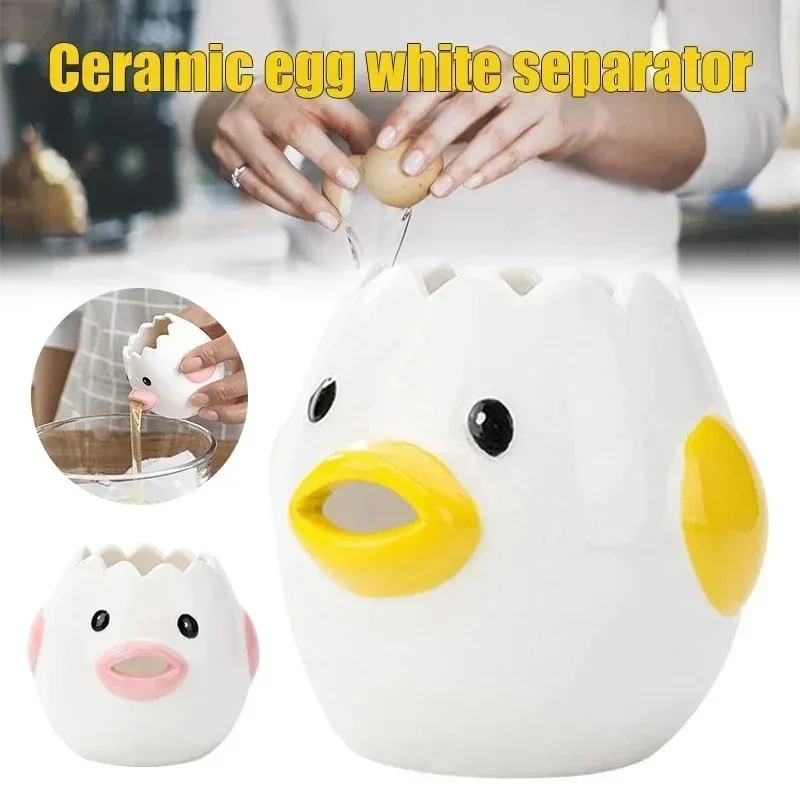 Funny Small Chick Separator Suitable Eggs Yolk White Separator Ceramics Creative Cartoon Eggs Kitchen Tools Home Cook Accessory — image 8