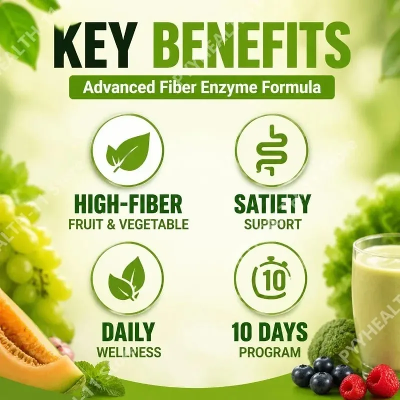 Fruit and Vegetable Fiber Enzyme Powder Thick Hami Melon Flavor High-Fiber Satiety Support Dietary Fiber Supplement 300g