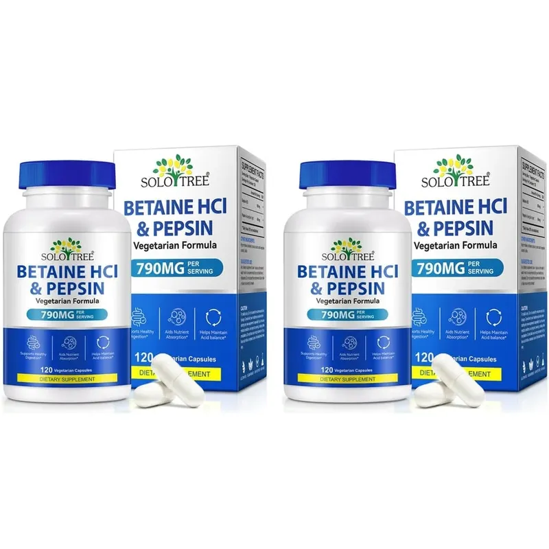 Betaine HCl Pepsin Capsules 790mg Vegetarian For Digestive Acid Balance & Nutrient Absorption Support Adult 120 Count — image 8