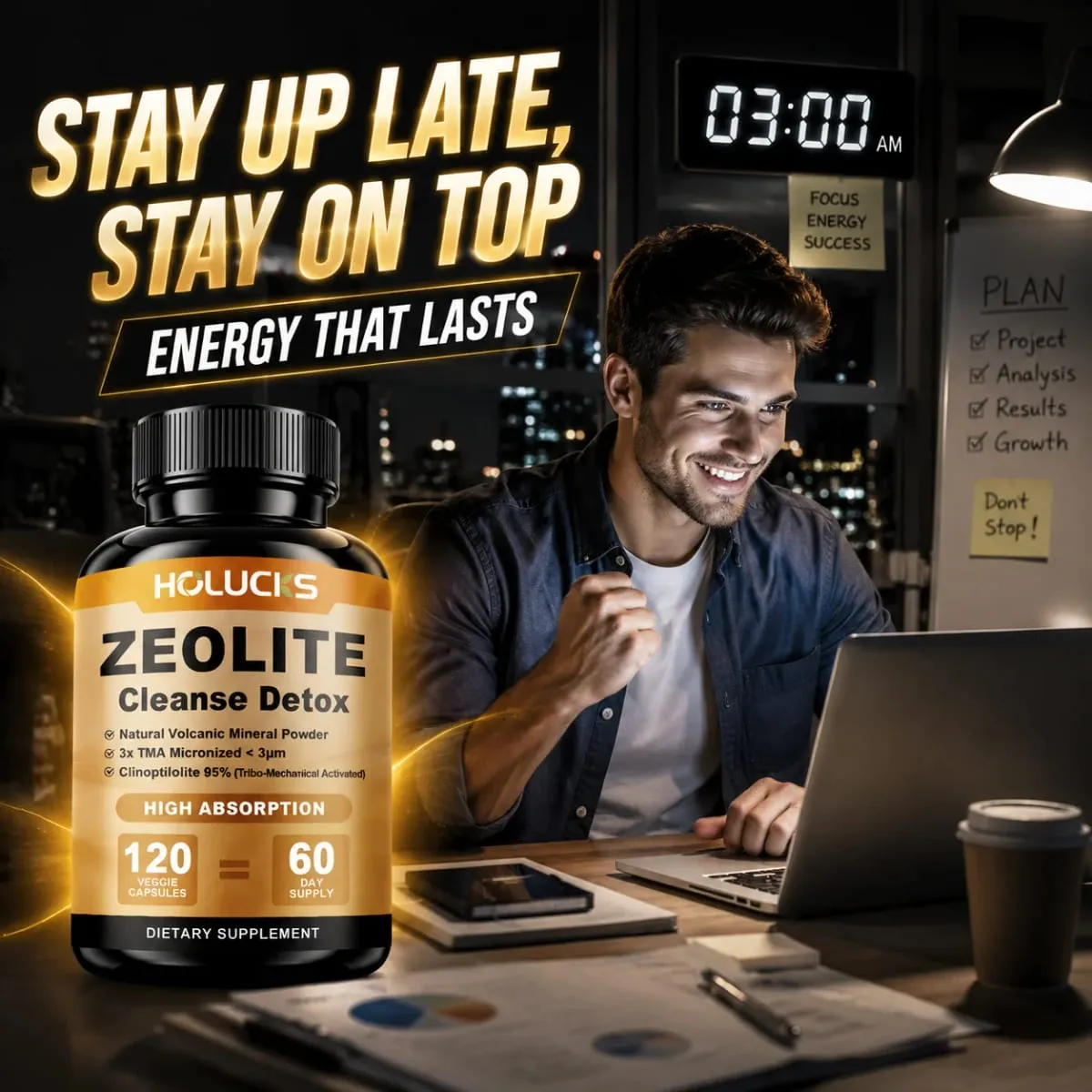 Zeolite Cleanse Detox Supplement Supports Kidney Repair Full Body Liver & Colon Detox for Mental Clarity & Focus