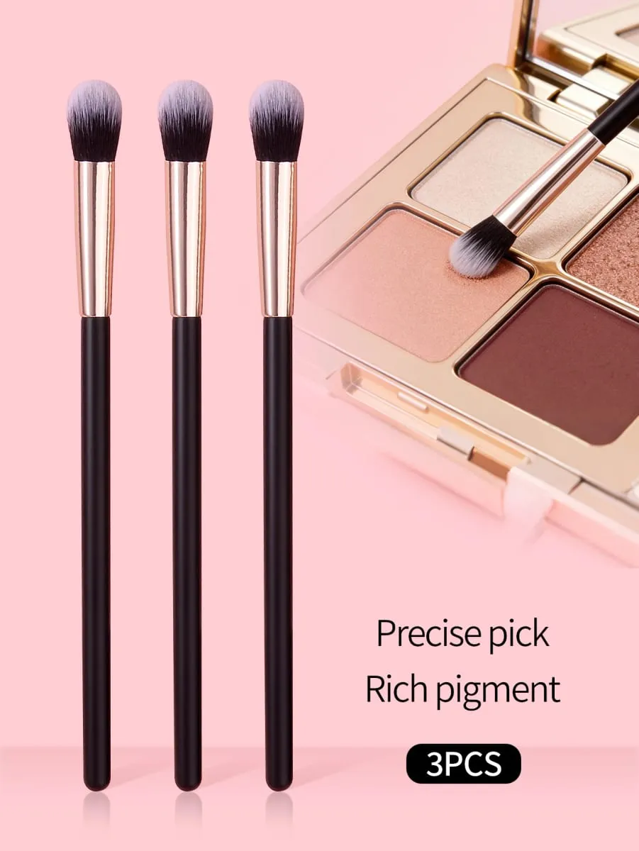 3Pcs Professional Eye Makeup Brushes Set Soft Synthetic Fiber Eyeshadow Blending Brush Small Detail Beauty Cosmetic Tools — image 2