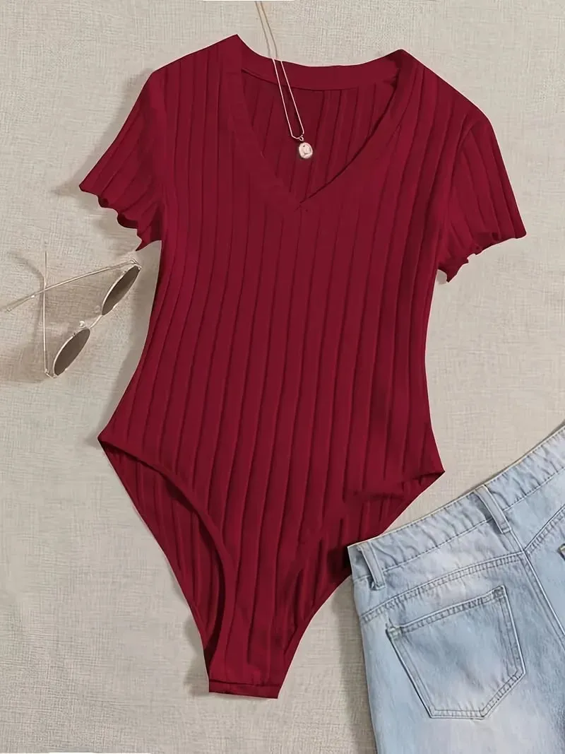 Lettuce Trim Ribbed Bodysuit Women's Sleeveless High Waist Bottom Control Shapewear for Slimming Effect — image 16