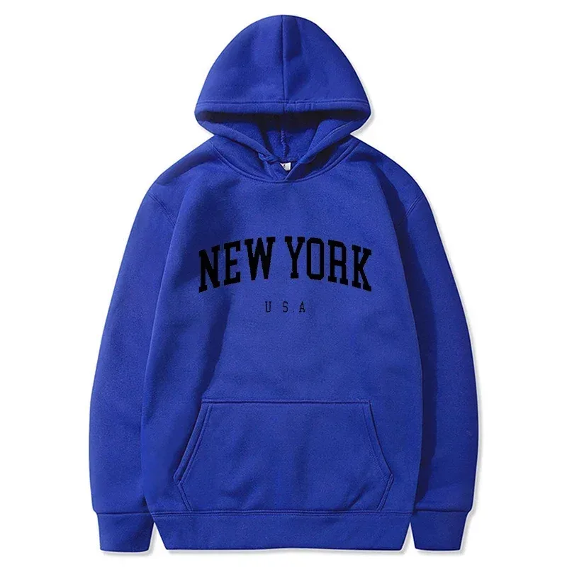 Women New York U.S.A City Hoodies Fashion Letter Printed Graphic Sweatshirts Loose CasuaMen l Harajuku Hooded Pullover Sportwear — image 6