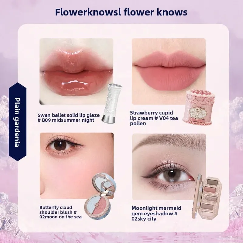 Flowerknows Makeup Presentset Little Angel Bunny Garden Shell Smycken Lip Glaze Blusher Flower Know SWEETIE BEAR Blush Concealer — image 21