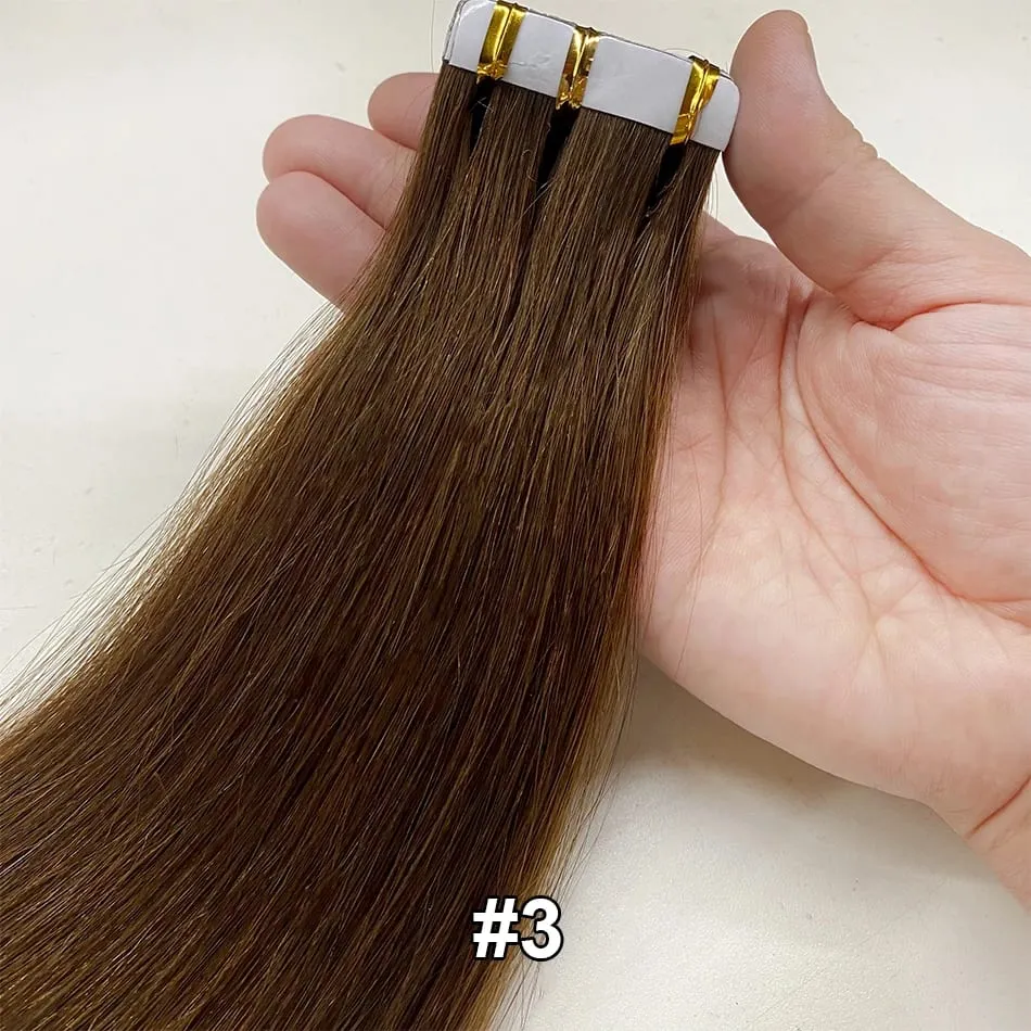 Luckinghair Wholesale 100% Virgin Double Drawn Straight Invisible Human Hair Tape in Extensions Wave Style — image 9