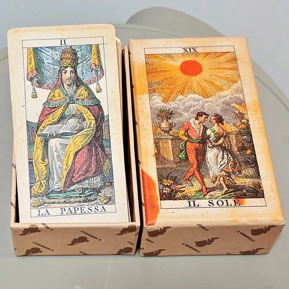 78 Pcs Double-embossed Cards Tarot Soprafino 1830 Vintage Italian Tarot Deck in Rigid Box Historical Reproduction