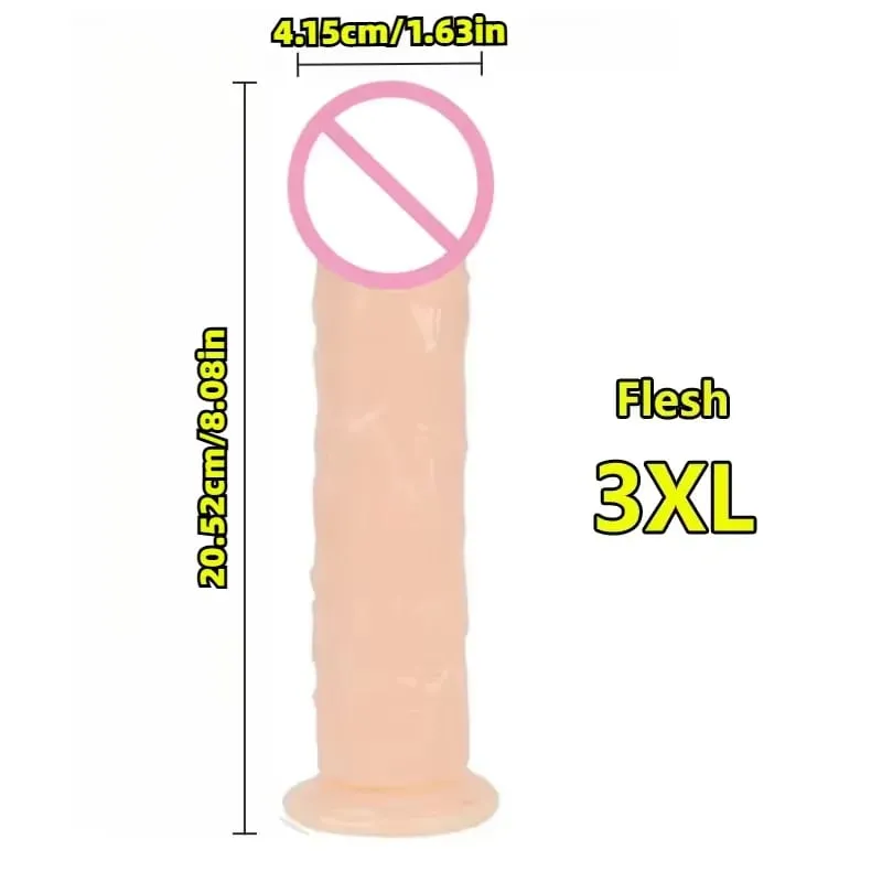 Super Cheap 7 Sizes 5 Colors Realistic Soft Jelly Dildo Suction Cup Adult Sex Toy for Women and Men Vaginal and Anal Masturbator — image 27