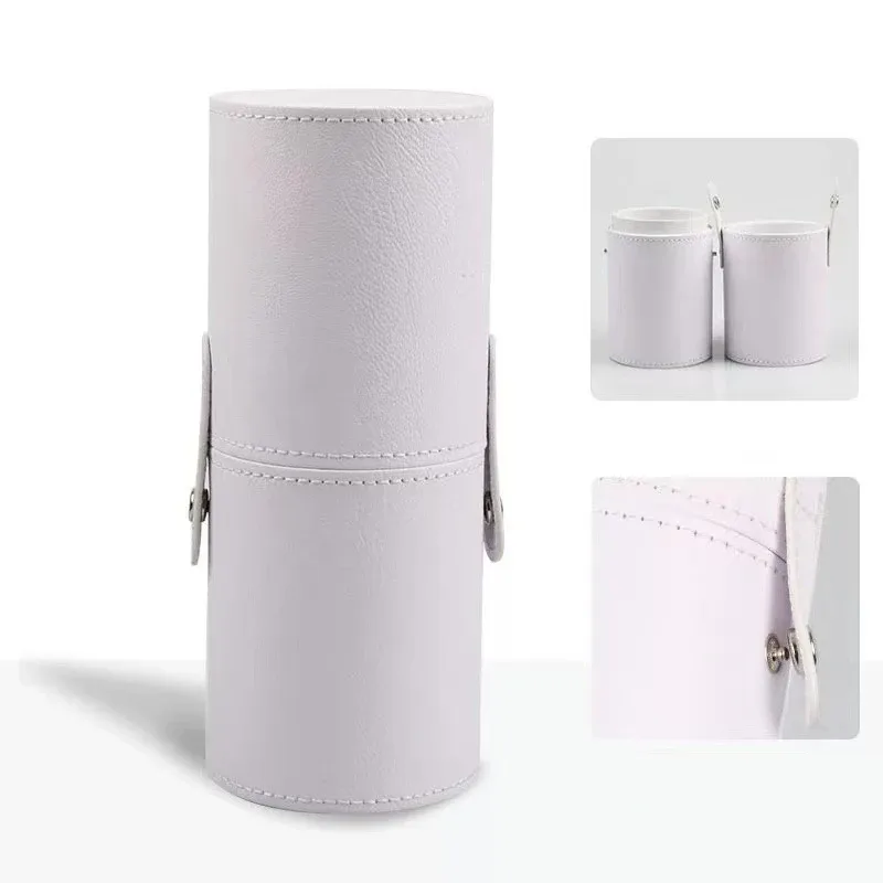 Balde de escova de maquiagem de couro do plutônio portátil viagem saco cosmético multi-função à prova de poeira à prova ddustágua cilindro de escova de maquiagem — image 16