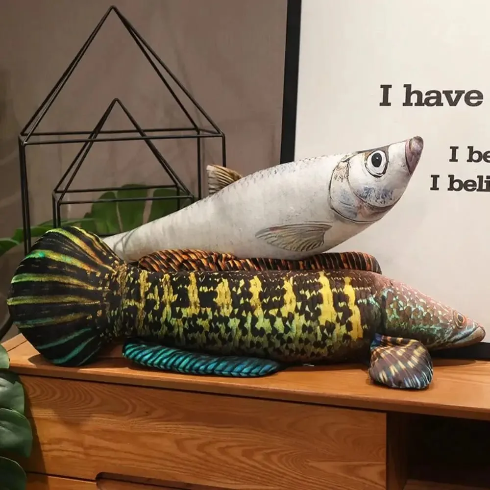Sofa Cushion Perch Simulation Fish Pillow Stuffed Grouper Cartoon Fish Soft PP Cotton Fish Anime Pillow Gifts — image 5