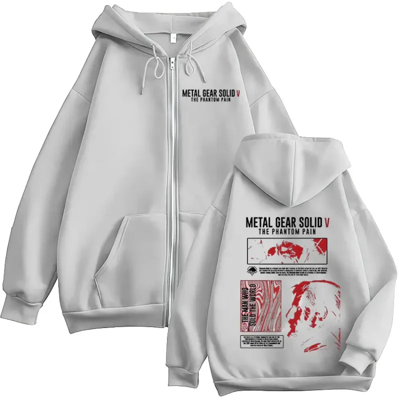 Metal Gear Solid 5 The Phantom Pain Venom Snake MGS5 Zipper Hoodies Men's Women Clothing Zip Up Hooded Sweatshirts Jackets