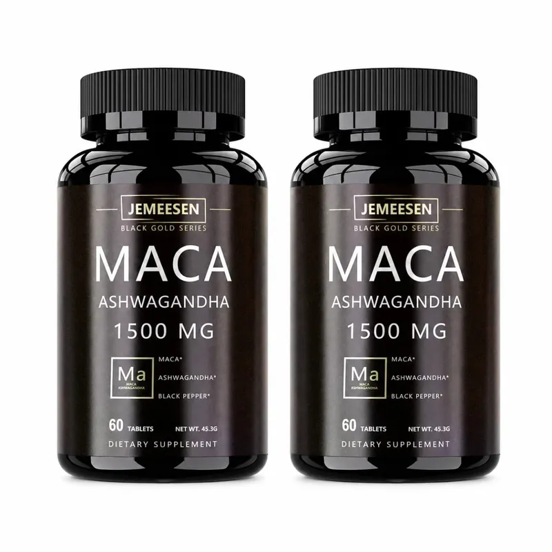 유기농 마카 뿌리 분말 캡슐 1500mg, 마카 뿌리 추출물 Ashwagandha 검은 후추 보충제 함유 남성용 — image 8