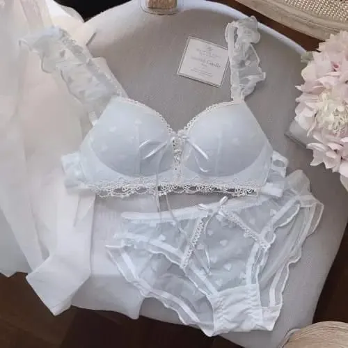 Cute German Style Bralette Set Wireless Lace Training Bra for Teens Sweet First Bra for Small Chest Comfortable Girls Lingerie — image 8