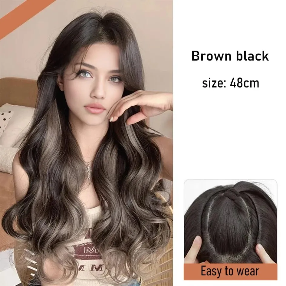 Synthetische 5 Clip 50 cm farbige Haarverlängerungen, Wasserwellen-Perücke, rosa Perücke, graue Perücke, Clip-on-Haarverlängerungen, Weihnachten — image 8