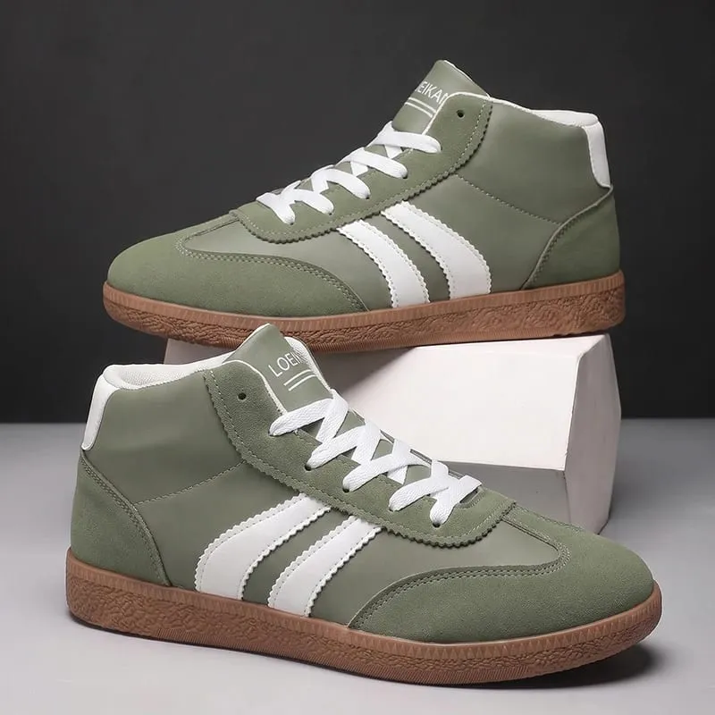 Men High‑Top Retro Sneakers Soft Upper Rubber Sole Lace‑Up All‑Match Shoes For Daily Casual Street Campus City Walking — image 1