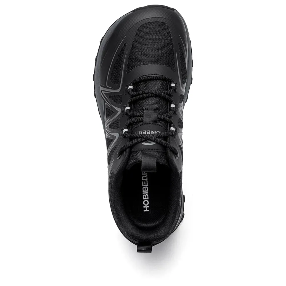 Unisex Wide Width Hiking Sneakers Outdoor Trail Running Shoes Artificial Leather Non Slip Lace-Up Walking Sneaker
