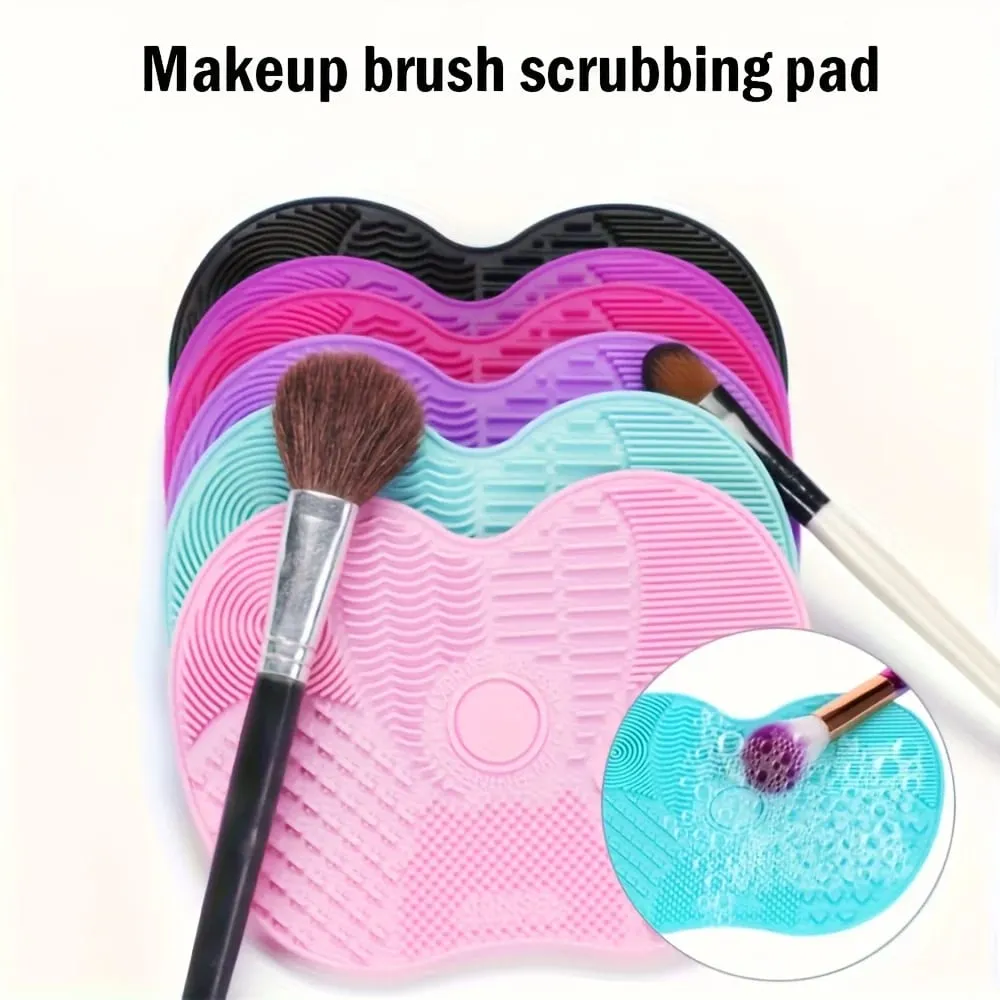 Silicone Apple-Shaped Makeup Brush Cleaning Mat With Suction Cup Deeply Cleans Makeup Brushes Making Brushes Fluffy And Soft — image 3