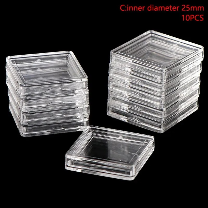 10PCS Square Clear Plastic Protector Containers Case For Token Board Game Holder Boxes Cards CollectionHot