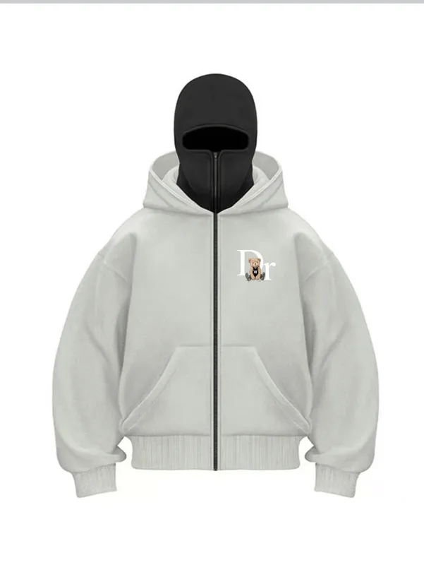 2025 Men's Print Zip Hoodie Winter Warm Casual Sweatshirt With Hooded Face Mask Zipper Design Sports Jacket Outdoor Activities — image 3