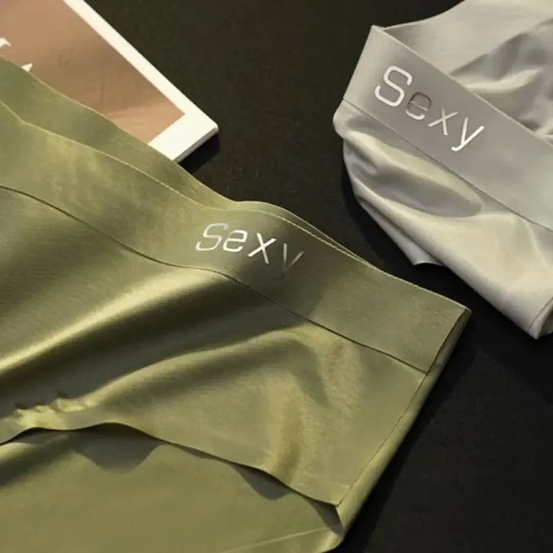 Solid Color Summer Thin Satin Briefs Men Simple Underpants Ice Silk Panties Quick Dry Breathable Seamless Underwear Men Gift — image 15