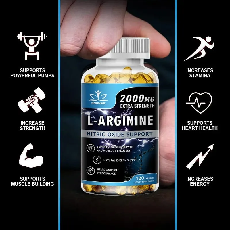 2PCS Men's L-Arginine Endurance Tribulus Terrestris Capsules Male and Female Supplements-Muscle Mass Endurance and Vitality