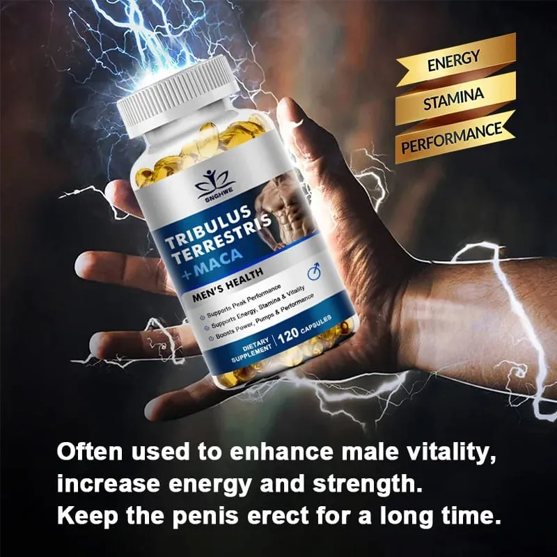 2PCS Men's L-Arginine Endurance Tribulus Terrestris Capsules Male and Female Supplements-Muscle Mass Endurance and Vitality