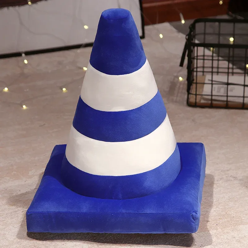 Roadblock Cushion Stuffed Soft Lifelike Plush Traffic Cone Road Construction Cone Pillow Mga Laruan ng Bata Dekorasyon sa Bahay
