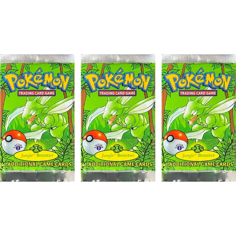Pokémon Booster Packs Base Fossil Jungle 9 single bags 1 pack/11 Cards and Booster Box 3 1Box/36 Packs models Proxy Game Cards